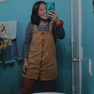 Cutest tan overalls!